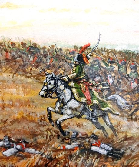 French 7th Hussars at the Battle of Dünzling 1809