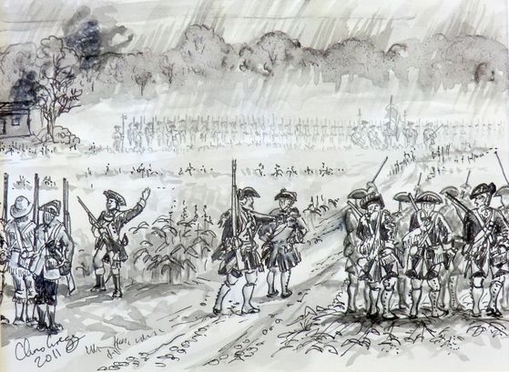 Confrontation in the rain, French and Indian War