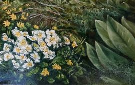 Detail from Primroses and Cellandines